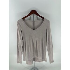 American Eagle Long Sleeve V Neck Soft Knit T Shirt Top Women Size Large